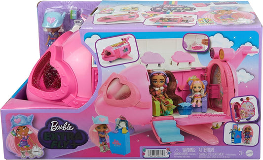 Barbie Coffret Jet De Voyage Extra De Luxe Rose Vif avec 1 Poupée Minis Mini Et 15 Accessoires De Voyage Et Mode, Jouet Enfant, A Partir De 3 Ans, HPF72