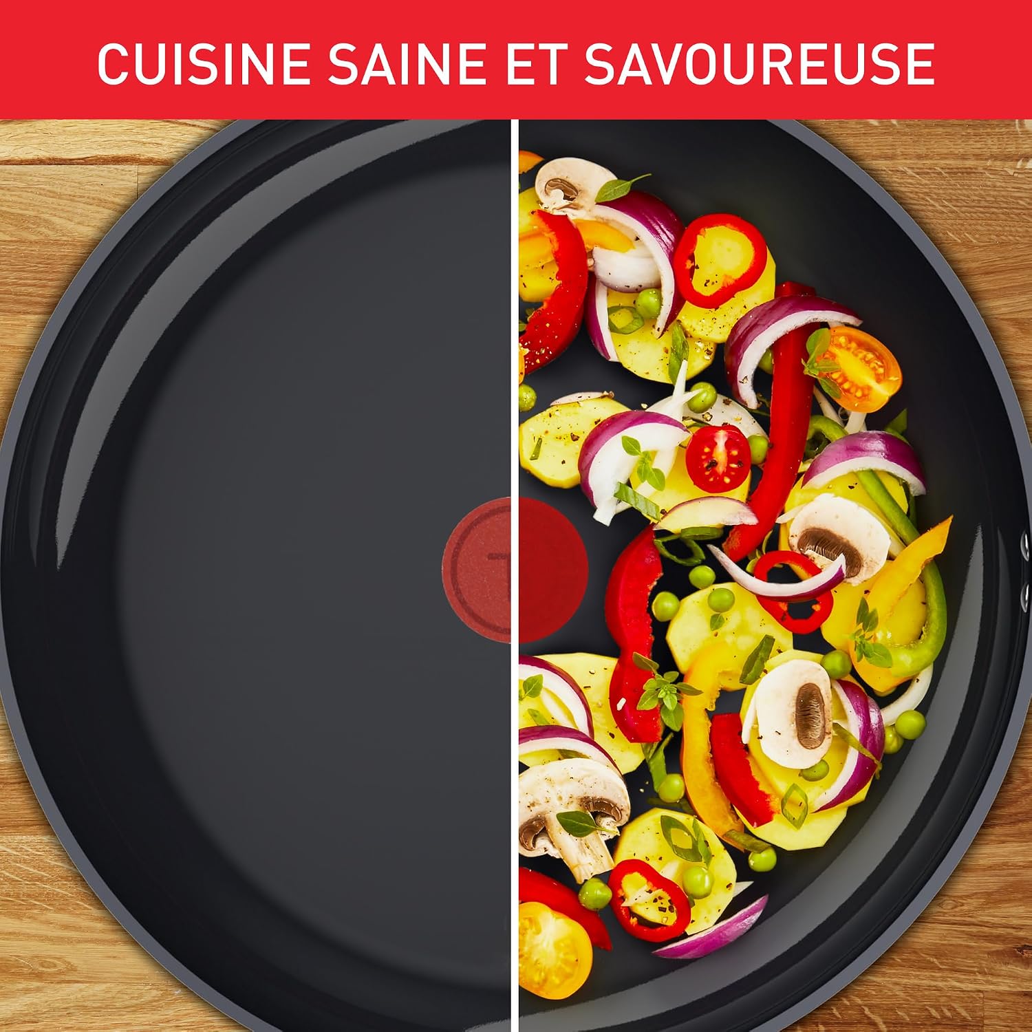 Tefal Duetto On G766S334 - Set 3 Poêles Inox 20/24/28 cm Antiadhésives Induction