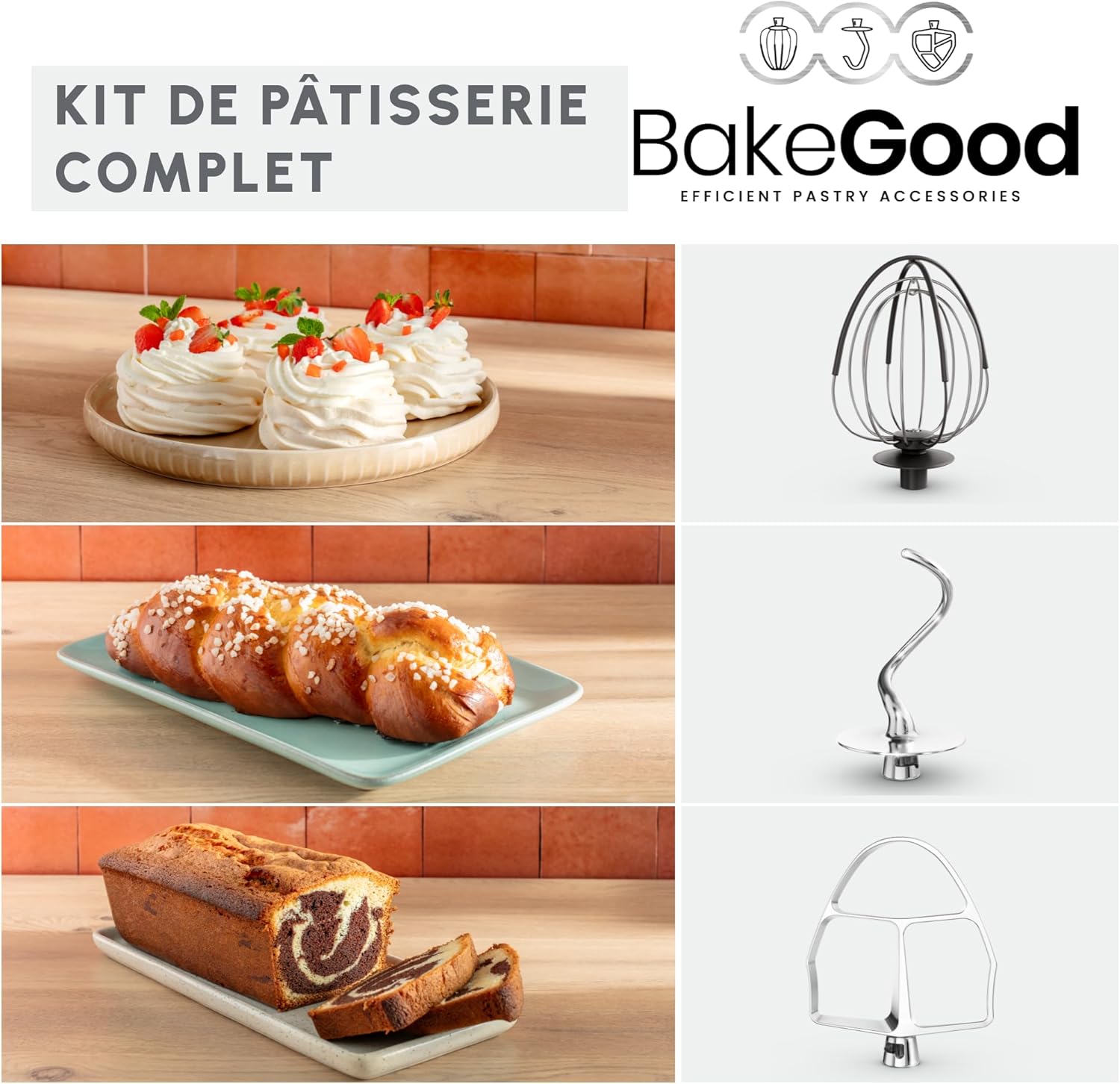 Moulinex Bake Partner QA521B25 - Robot Pâtissier 1100W avec Kit d'Accessoires