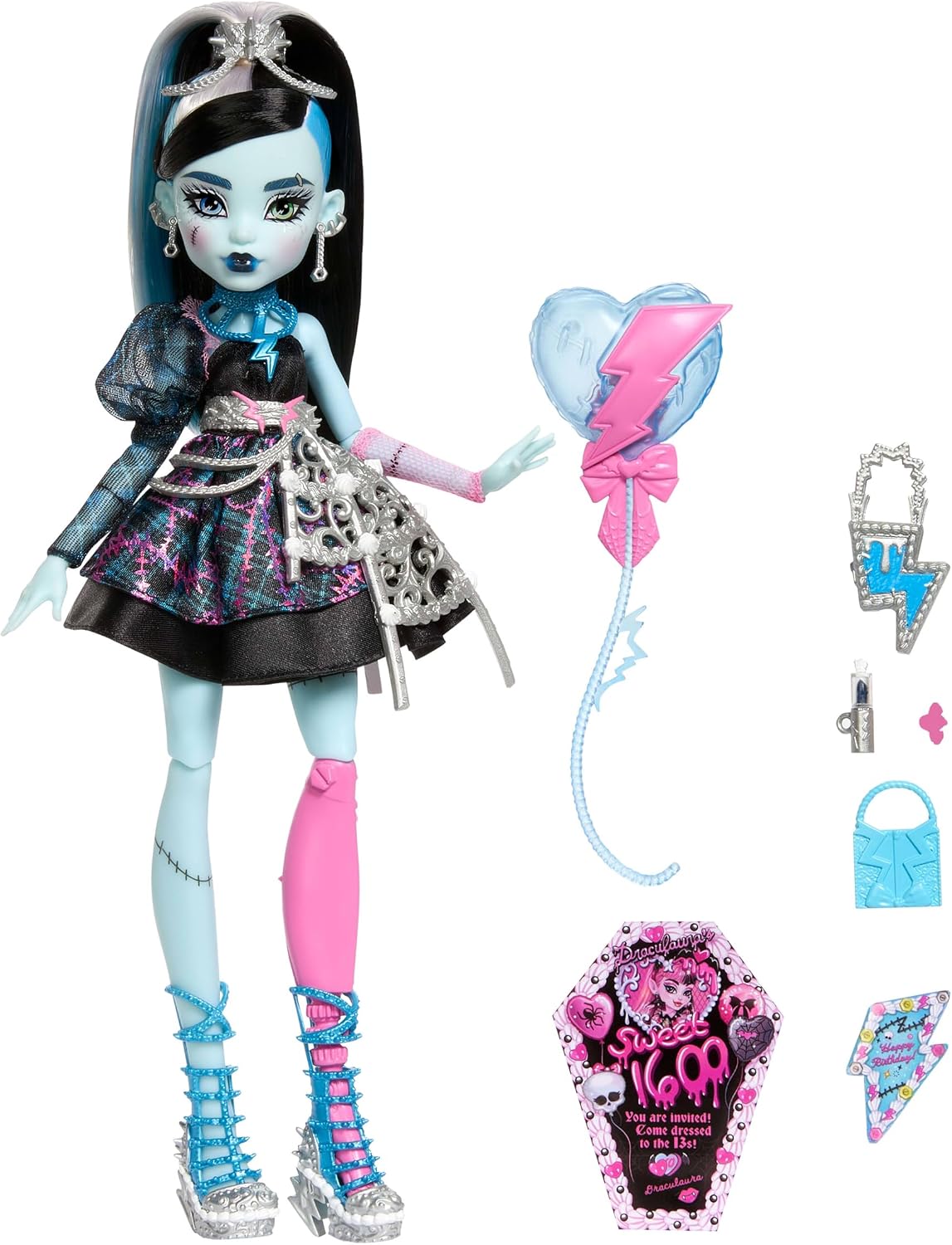 Monster High Frankie Stein JBG75 - Poupée Articulée avec Accessoires de Fête
