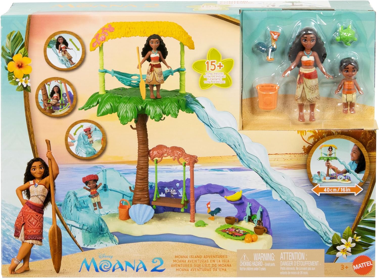 Disney Vaiana 2 Aventures Insulaires JFF13 - Coffret avec Vaiana, Simea et 15 Éléments