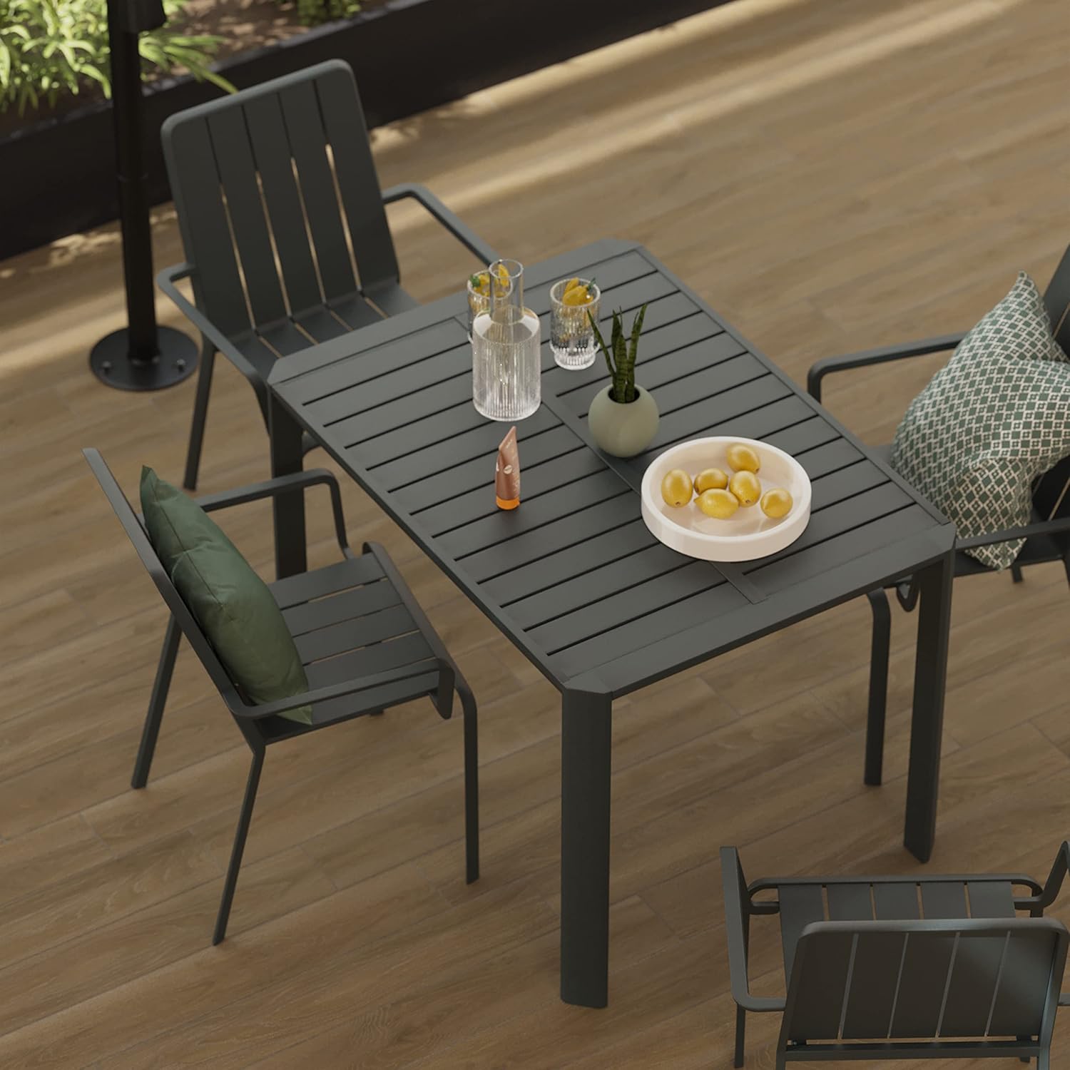 Fauteuil de jardin en aluminium gris idaho