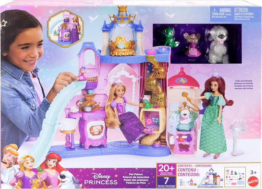 Disney Princess Coffret Le Palais des Animaux, avec 7 espaces de jeu, 3 animaux, mobilier et 17 accessoires, + de 60 cm de haut, inspiré des films de Disney, JBF96