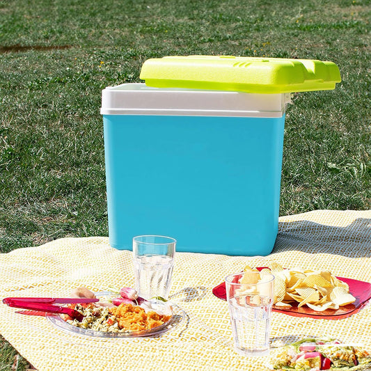 Glacière en plastique 24 l – Turquoise – pour camping, pique-nique, festival, jardin