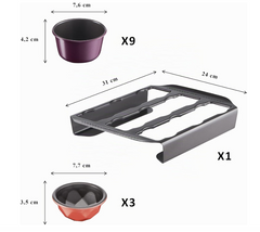 Tefal CreaBake J304SS04 - Set 13 Pièces avec Support
