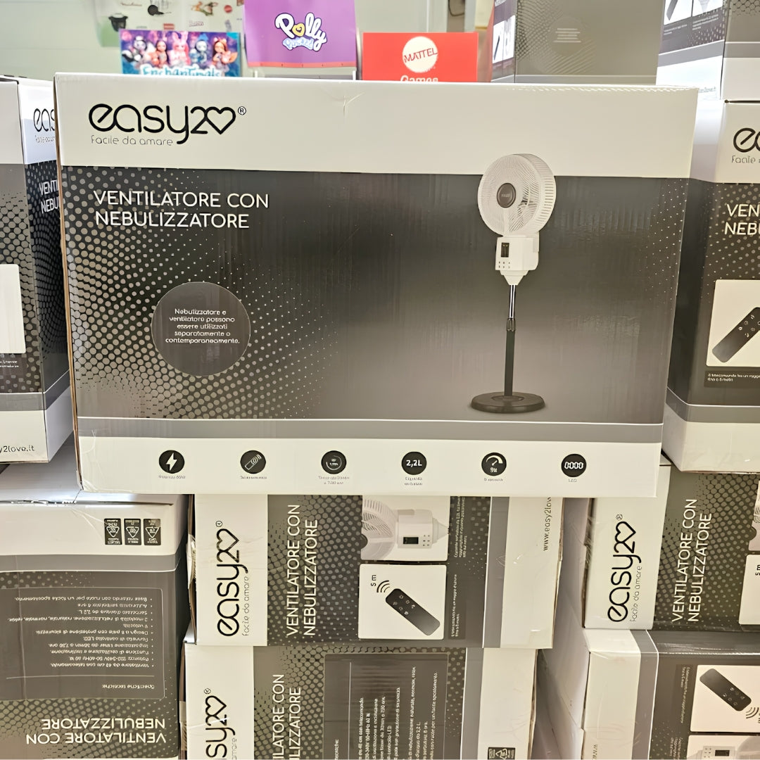 Easy2Love Ventilateur sur Pied avec Brumisateur - Télécommande - Réservoir 2,2 L