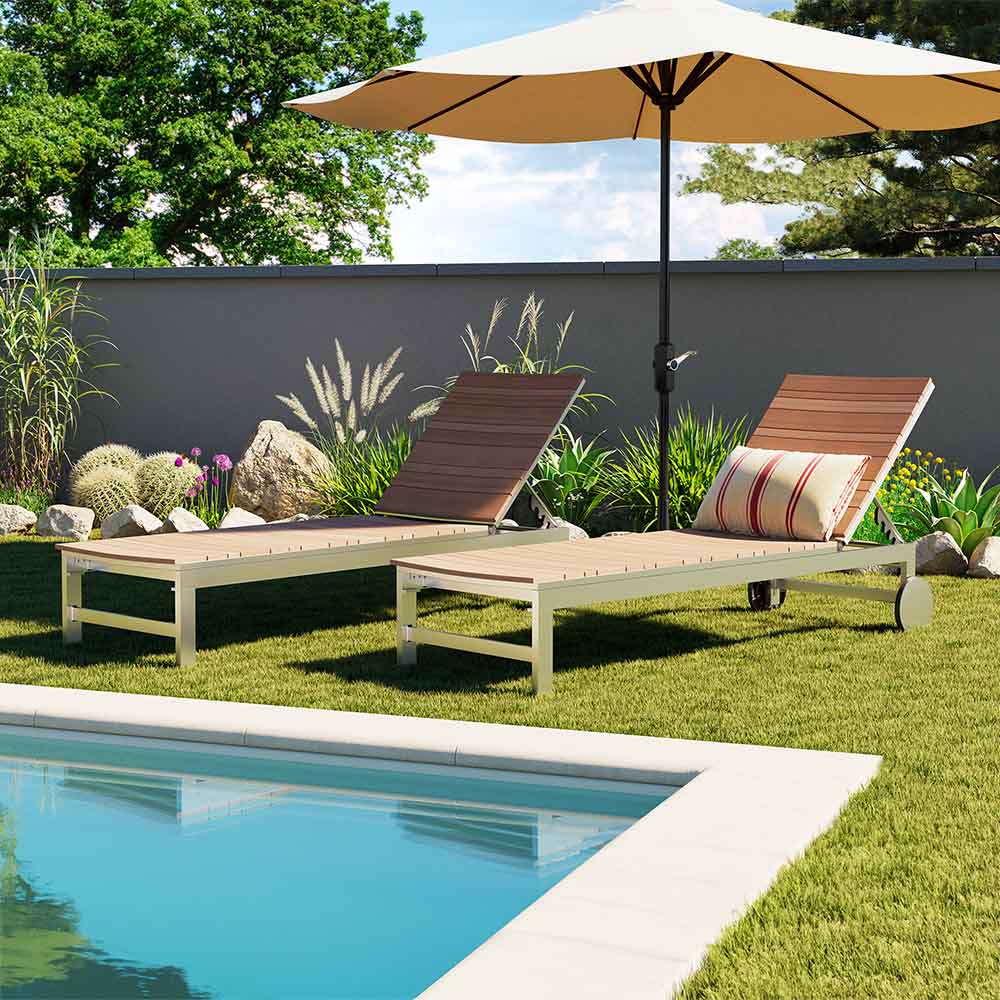 Bain de Soleil en Aluminium Marron Réglable