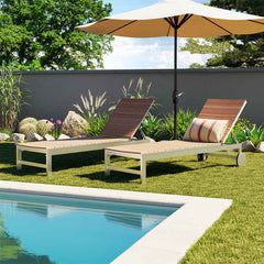 Bain de Soleil en Aluminium Marron Réglable