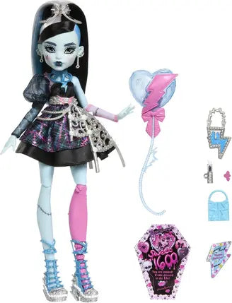 Monster High Frankie Stein Anniversaire – Poupée articulée avec accessoires