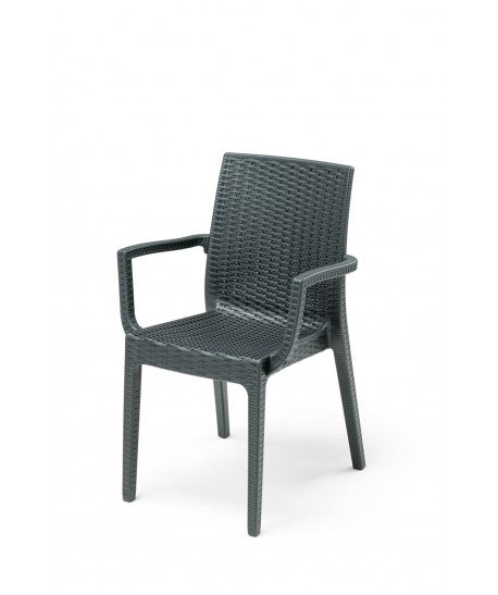 Lot de 4 Fauteuil de jardin Areta Selene Anthracite