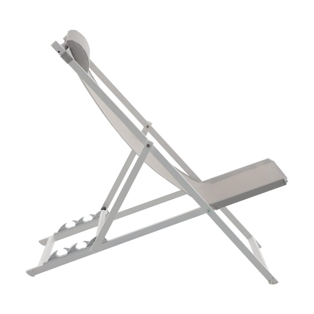 Transat extérieur pliable en aluminium blanc