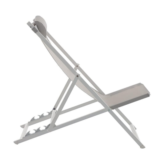 Transat extérieur pliable en aluminium blanc