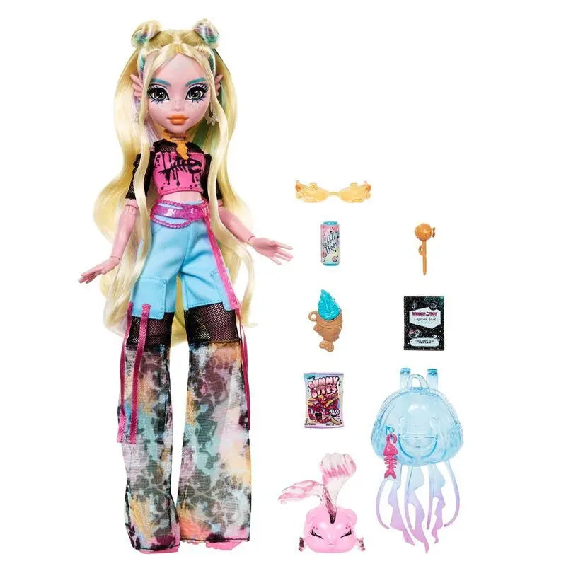 Monster High Lagoona Blue HXH75 - Poupée Articulée avec Neptuna et Accessoires