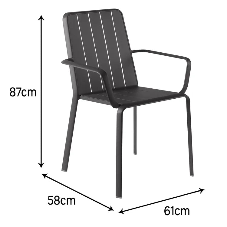 Fauteuil de jardin en aluminium gris idaho