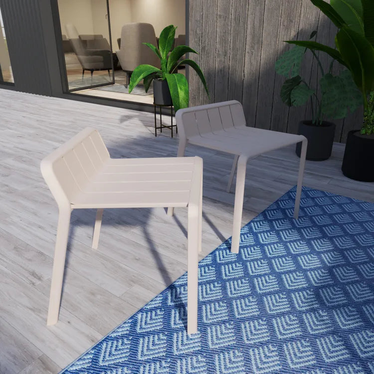 Tabouret de jardin Idaho en aluminium beige