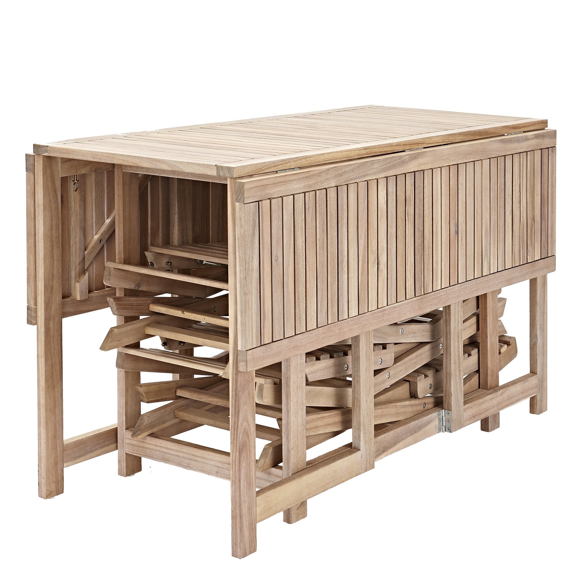 Salon de jardin Solis et 4 chaises compact Naterial Acacia marron 4 personnes