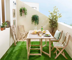 Salon de jardin Solis et 4 chaises compact Naterial Acacia marron 4 personnes