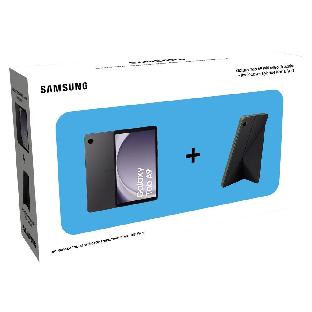 Samsung Galaxy Tab A9 64 Go + Coque - Tablette Tactile 8,7" Wi-Fi Gris
