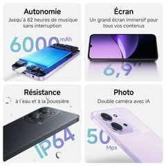 Xiaomi Redmi 15C 5G 256 Go Violet - Smartphone 6,9" 120 Hz Batterie 6000 mAh