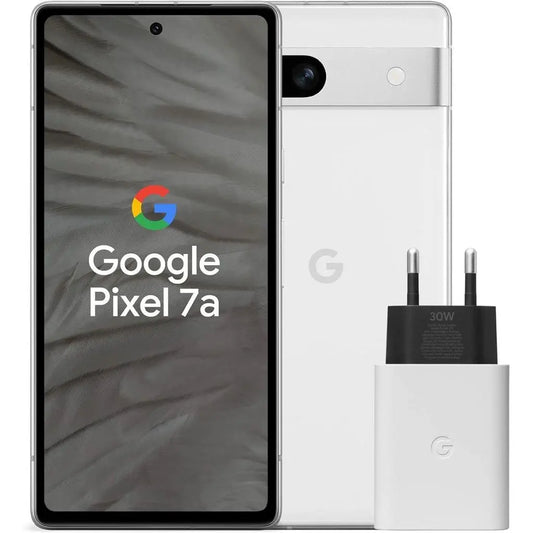 Pack Google Pixel 7a 128 Go Blanc + Chargeur Secteur Inclus