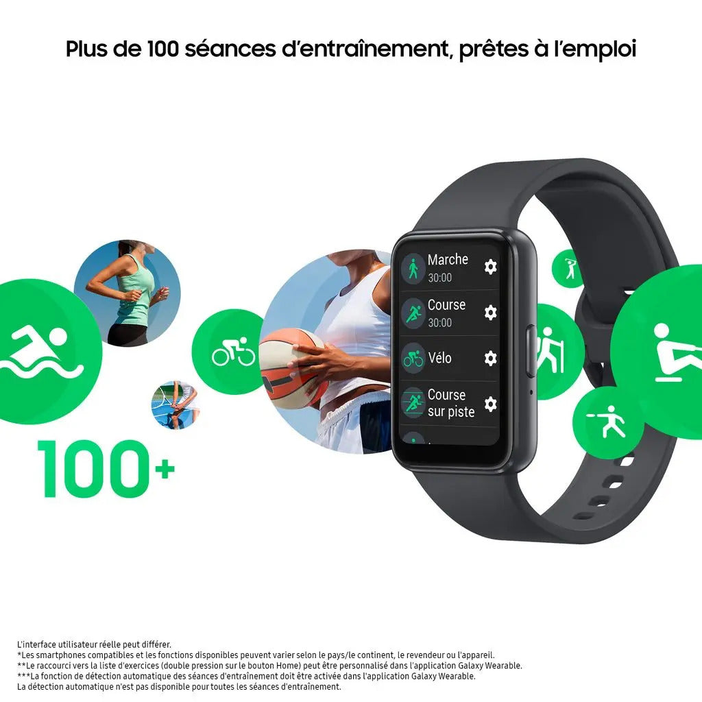 Samsung Galaxy Fit3 Gris - Montre Connectée Sport et Bien-être AMOLED 1,6"